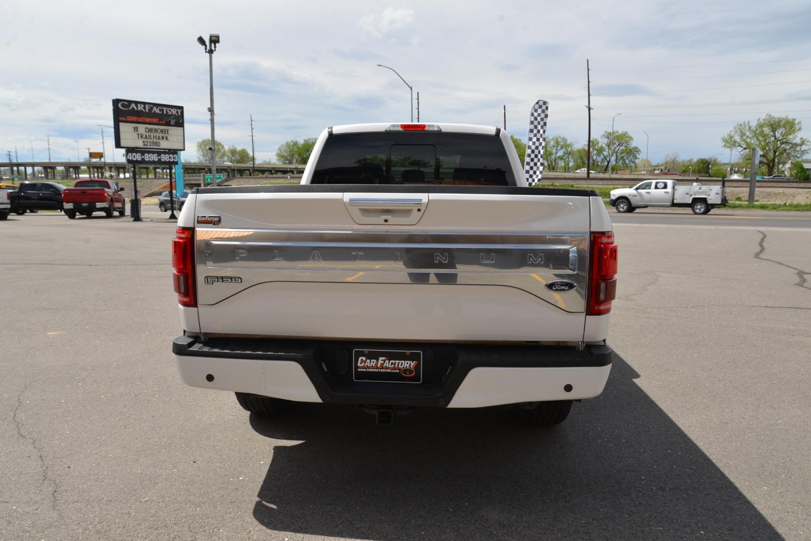 2015 White Platinum Metallic /Black Leather Ford F-150 Platinum FX4 (1FTFW1EG5FF) with an 3.5 Ecocoost Twin Turbo V6 engine, 6-Speed Automatic transmission, located at 4562 State Avenue, Billings, MT, 59101, (406) 896-9833, 45.769516, -108.526772 - 2015 Ford F-150 Platinum SuperCrew 6.5-ft. Bed 4WD - Extra clean! 3.5L V6 Ecoboost Twin Turbo Engine - 6 speed automatic transmission - 4WD - 135,146 miles - Inspected and serviced - copy of inspection and work performed as well as a full vehicle history report provided Platinum Series - cli - Photo#7